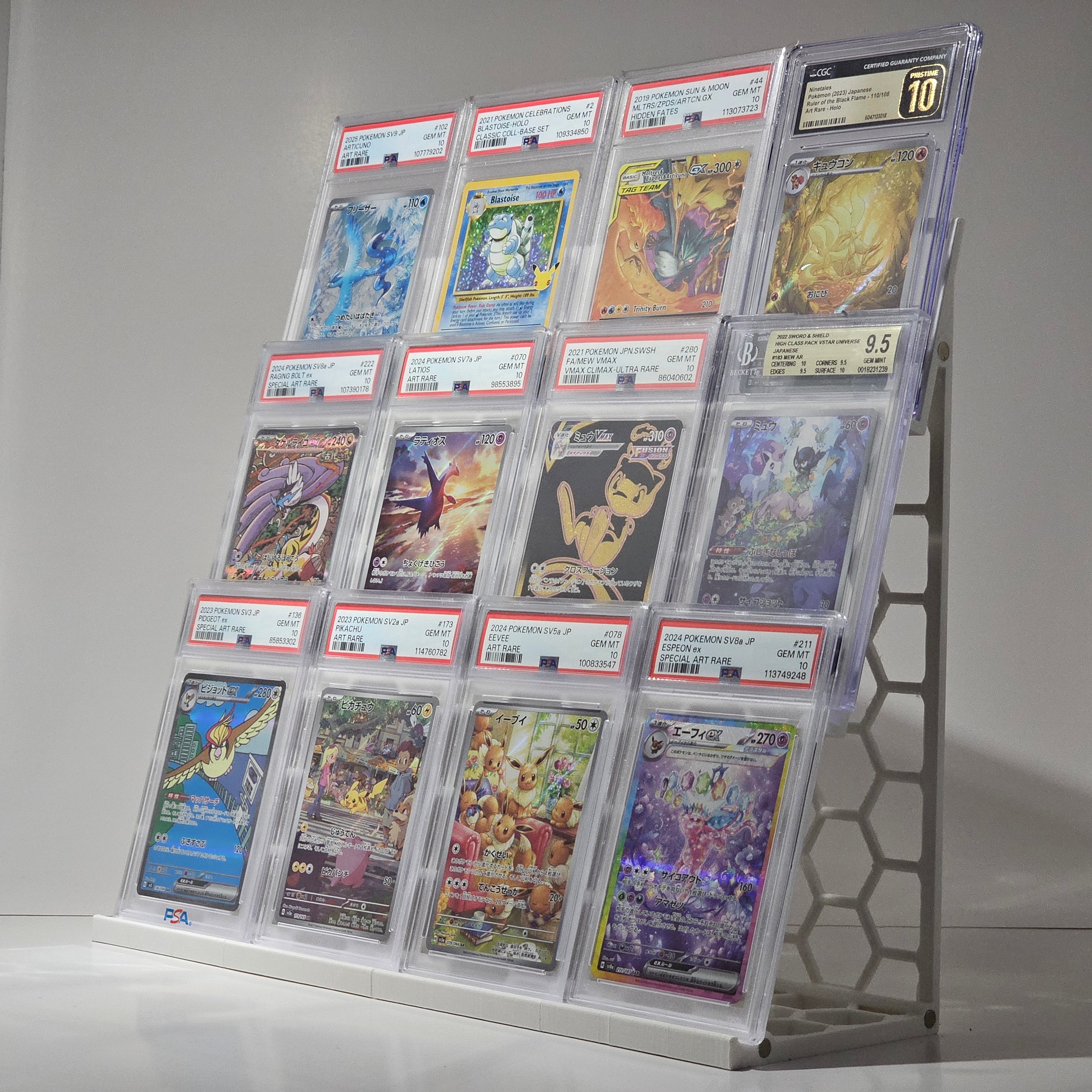 3-Tier Graded Card Display Tower – Magnetic Expandable Stand for PSA, BGS, CGC & More (2-Pack)