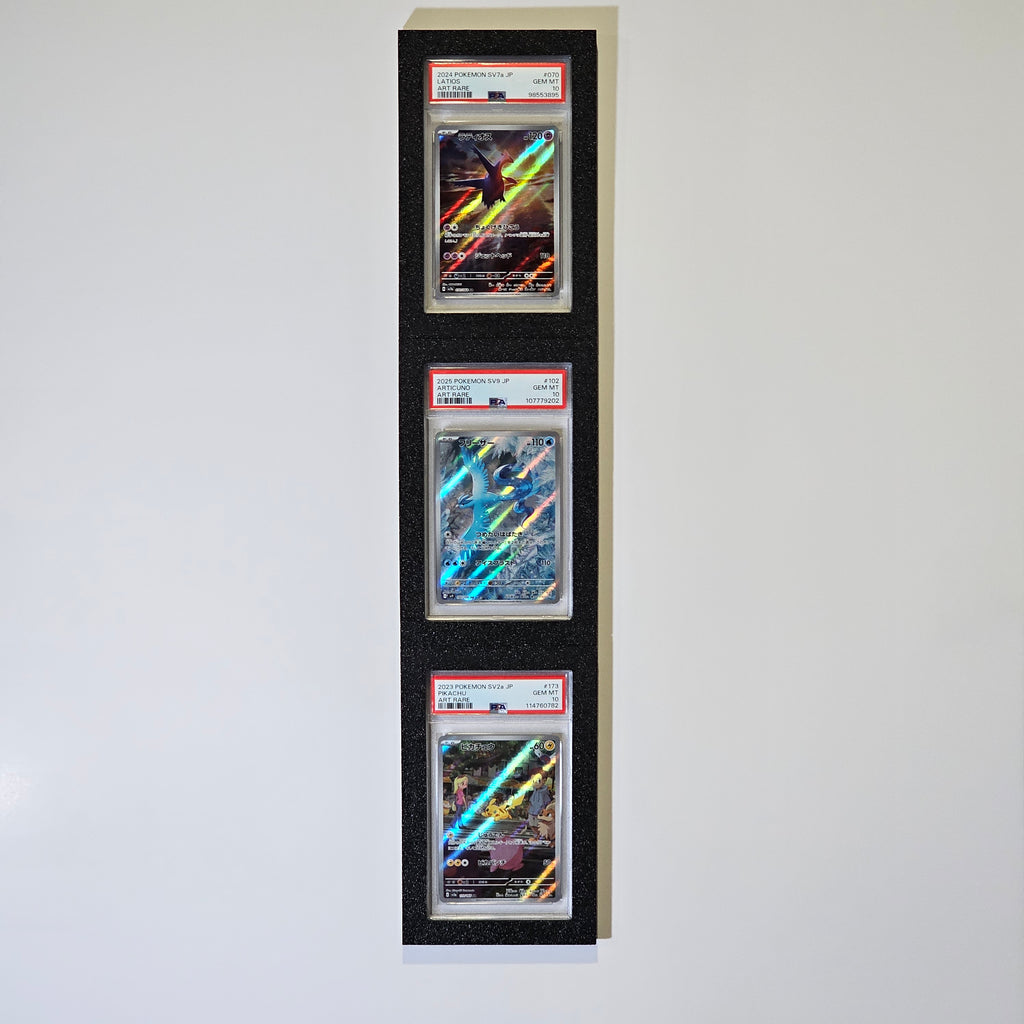 PSA Slab Wall Mount Display – Magnetic Frame for 1 Graded Card (Pokémon, Sports, TCG) (3-Pack)