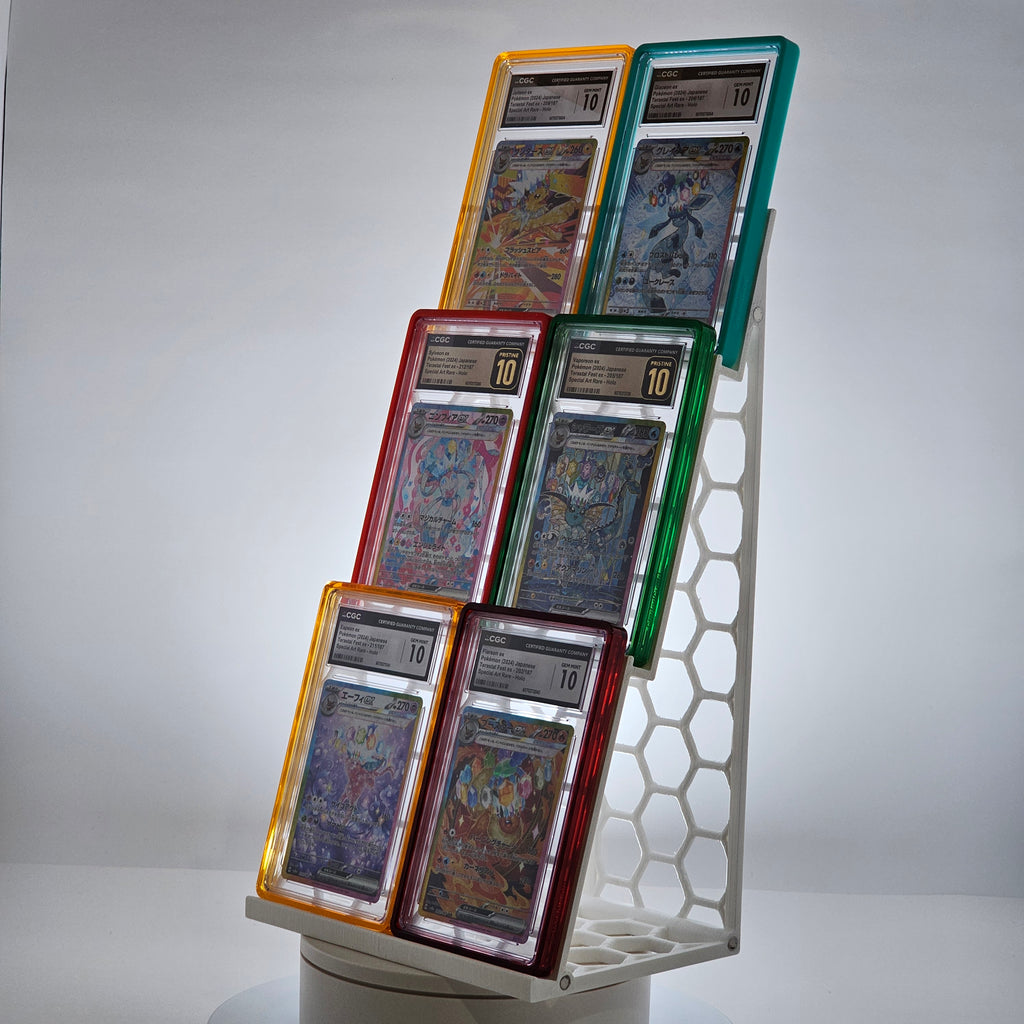3-Tier XL Graded Card Display Tower Stand w/ Magnetic Expansion (2-Pack)