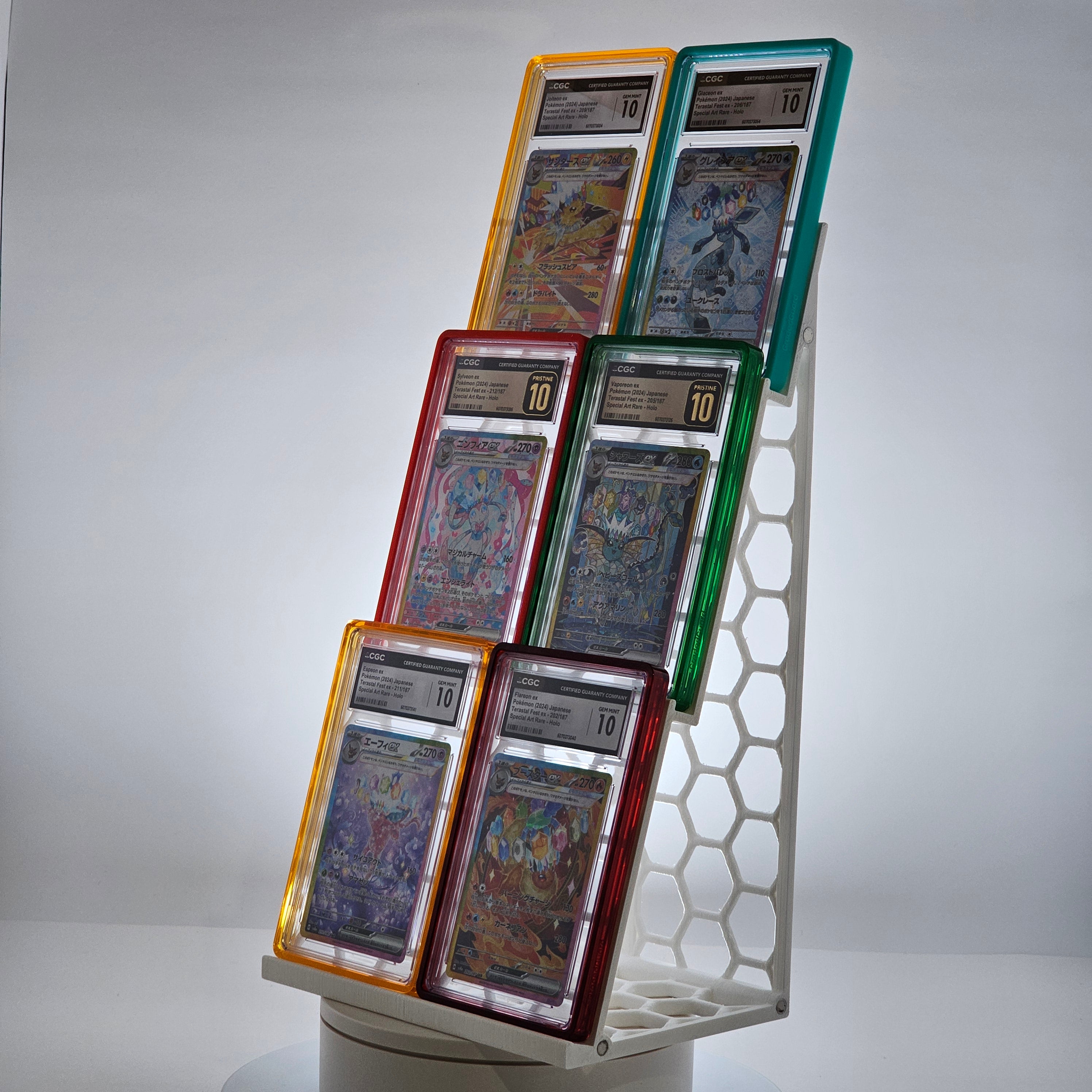 3-Tier XL Graded Card Display Tower Stand w/ Magnetic Expansion (2-Pack)