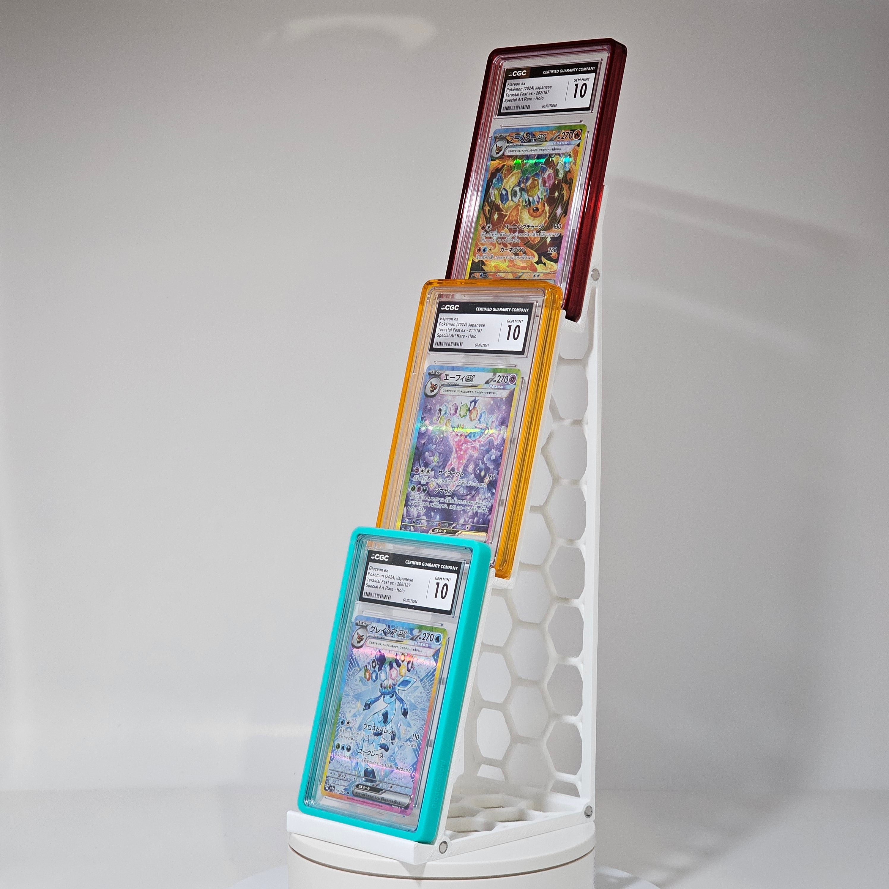 3-Tier XL Graded Card Display Tower Stand w/ Magnetic Expansion (2-Pack)